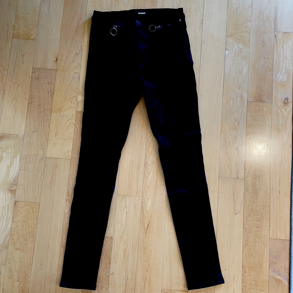 Hudson High Rise Super Skinny Black Jeans.
